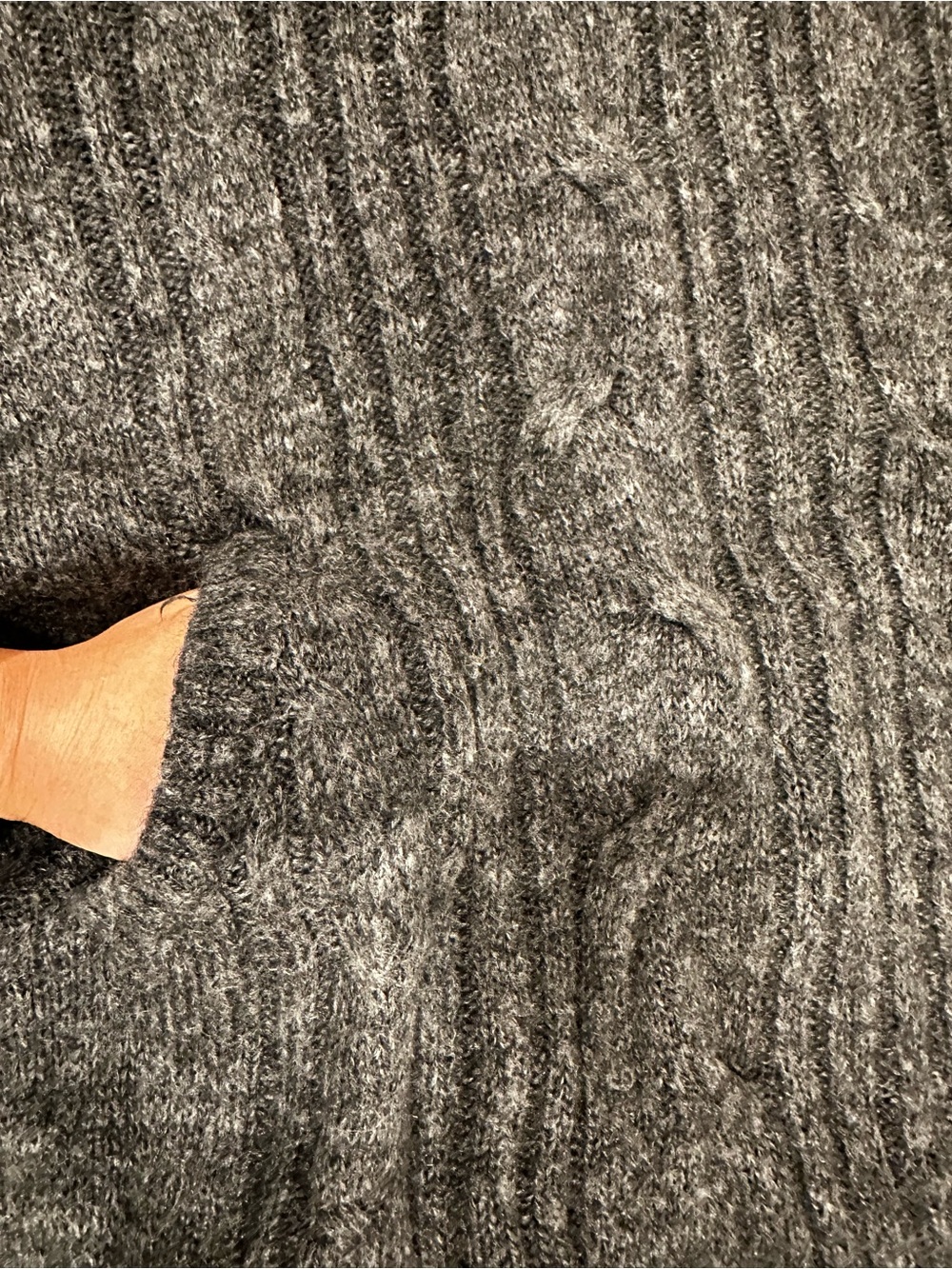 H&M Dark Gray Funnel Cowl Neck poncho style Sweater - Picture 6 of 7